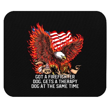 Discover Gets a Firefighter Dog Therapy Dog Fire Department Mouse Pads