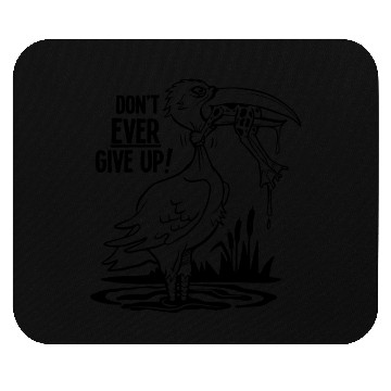 Discover Never Give Up Pelican and Frog Mouse Pads