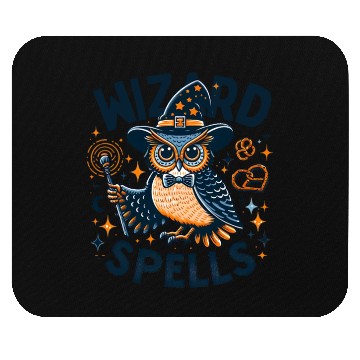 Discover Wizard Owl Magical Pretzel Spells Mouse Pads