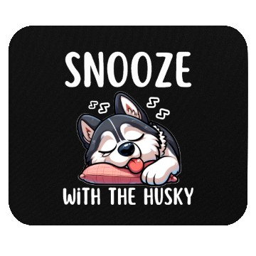 Discover Snooze with the husky |Snooze Mode Husky Edition Mouse Pads