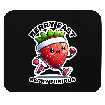 Discover Berry Fast Berry Furious Running Strawberry Mouse Pads