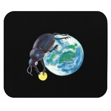 Discover Sacred Scarab Beetle Rolling Earth And Moon Mouse Pads