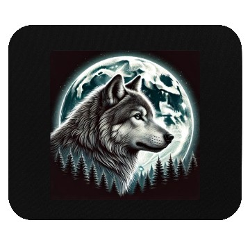 Discover Nature Moon Alpha Cute Wolf Moon nature Mouse Pads