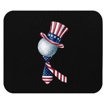 Discover Patriotic Golf Ball with USA Flag Hat and Bow Tie Mouse Pads