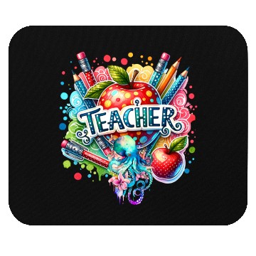 Discover Colorful Back To School Teacher and Octopus Mouse Pads