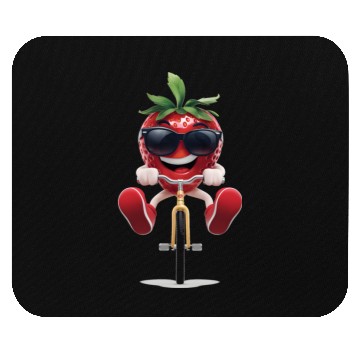 Discover Strawberries Cycling On Bike Realistic Mouse Pads