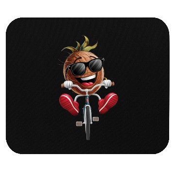 Discover Coconut Cycling On Bike Realistic Mouse Pads