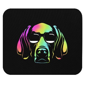 Discover Colorful Weimaraner Dog Wearing Sunglasses Mouse Pads