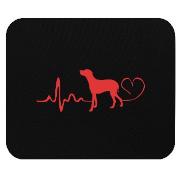 Discover Dog Lover Heartbeat Weimaraner Dog Silhouette Mouse Pads