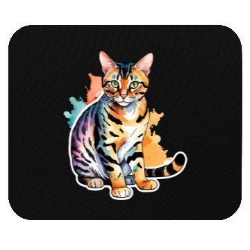 Discover Leopard Cat Watercolor Mouse Pads