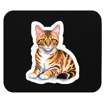 Discover Leopard Cat Watercolor Mouse Pads