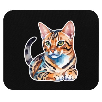 Discover Leopard Cat Watercolor Mouse Pads