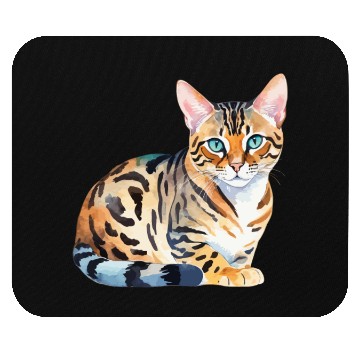 Discover Leopard Cat Watercolor Mouse Pads