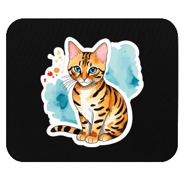 Discover Leopard Cat Watercolor Mouse Pads
