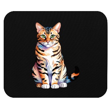 Discover Leopard Cat Watercolor Mouse Pads