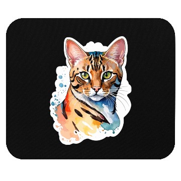 Discover Leopard Cat Watercolor Mouse Pads