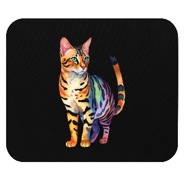 Discover Leopard Cat Watercolor Mouse Pads
