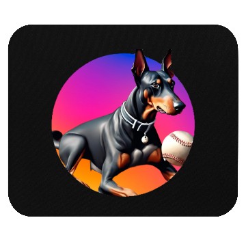 Discover Doberman baseball player Mouse Pads
