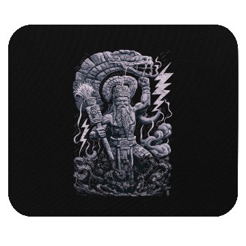 Discover Maya God Mayan Mythology Chaac with Lightning and Mouse Pads
