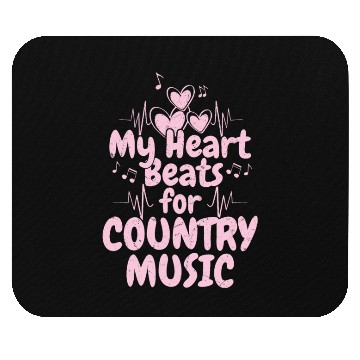 Discover My Heart Beats for Country Music Cowboy Western Mouse Pads
