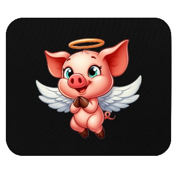 Discover Pig angel with wings and halo on the farm Mouse Pads