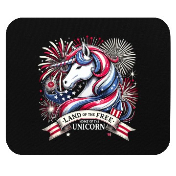 Discover Star-Spangled Unicorn with American Pride and Mouse Pads