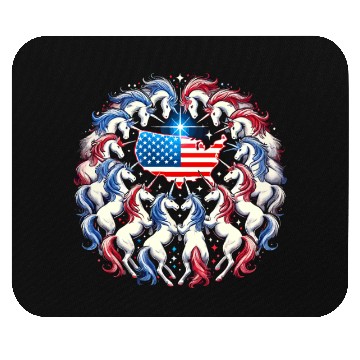 Discover Star-Spangled Unicorn with American Pride and Mouse Pads