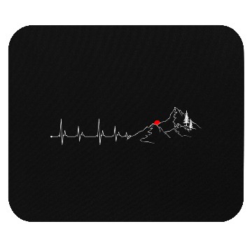 Discover Mountain heartbeat red sun Mouse Pads