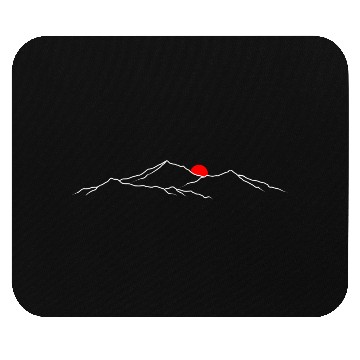 Discover Mountain sketch red sun Mouse Pads