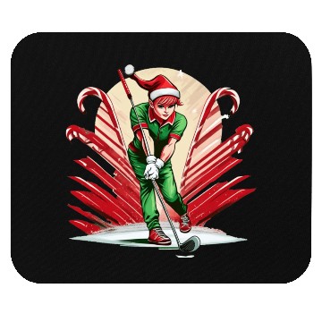 Discover Christmas Elf Golf Mouse Pads