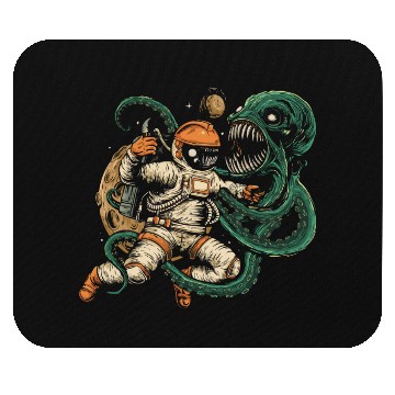 Discover Astronaut vs. Octopus: Epic Space Battle Mouse Pads