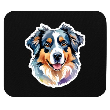 Discover Australian Shepherd Watercolor Mouse Pads