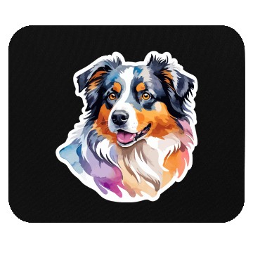 Discover Australian Shepherd Watercolor Mouse Pads
