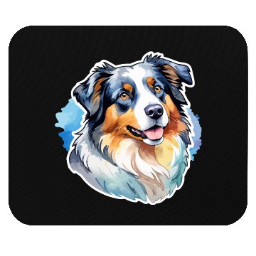 Discover Australian Shepherd Watercolor Mouse Pads