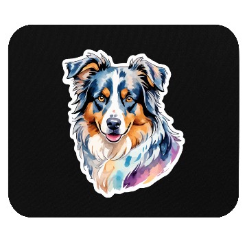 Discover Australian Shepherd Watercolor Mouse Pads