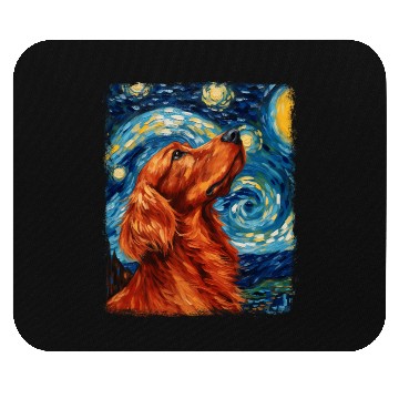 Discover Irish Setter Dog Starry Night Painting Mouse Pads