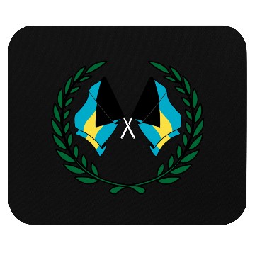 Discover Flags Bahamas in laurel wreath Mouse Pads