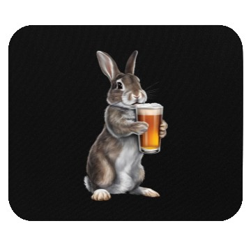 Discover Rabbit Drinking Beer Realistic Mouse Pads
