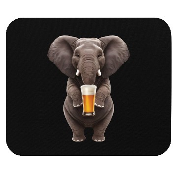 Discover Elephant Drinking Beer Realistic Mouse Pads