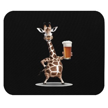Discover Giraffe Drinking Beer Realistic Mouse Pads