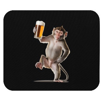 Discover Monkey Drinking Beer Realistic Mouse Pads