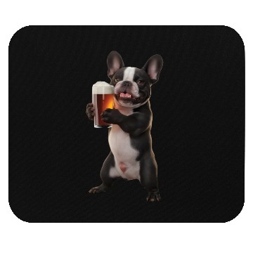 Discover Frenchie Drinking Beer Realistic Mouse Pads