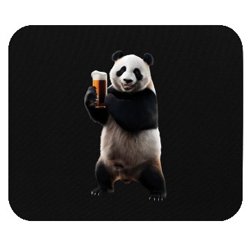 Discover Panda Drinking Beer Realistic Mouse Pads
