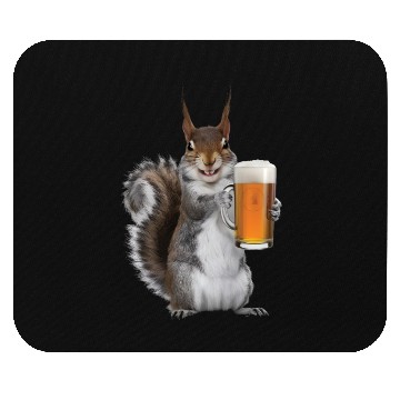 Discover Squirrel Drinking Beer Realistic Mouse Pads