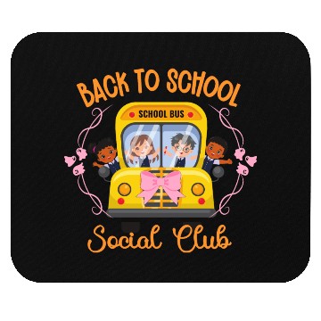 Discover Back to school Soociial Clubb school bus Halloween Mouse Pads