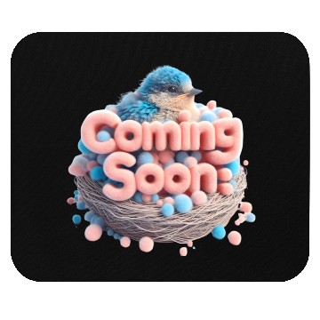 Discover Coming Soon Baby Bird in Nest Announcement Mouse Pads