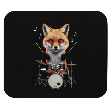 Discover Fox Playing Drums Realistic Mouse Pads