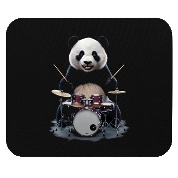 Discover Panda Playing Drums Realistic Mouse Pads