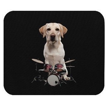 Discover Labrador Playing Drums Realistic Mouse Pads