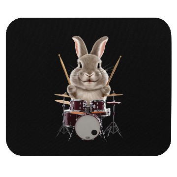 Discover Rabbit Playing Drums Realistic Mouse Pads